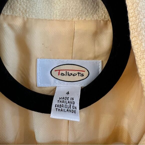 Talbots Blazer 100% Linen Size 4 Yellow Fully Lined Career Professional … - Picture 3 of 7